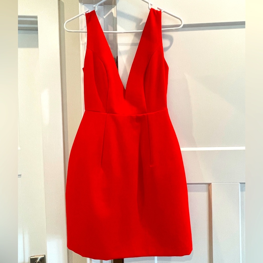 THE Red Dress, deep neckline ASOS dress
